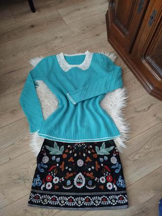 Dámsky sveter s ozdobným golierom, l