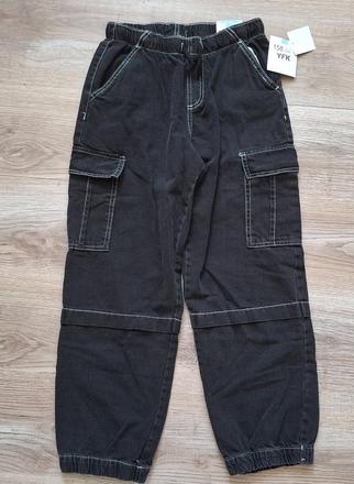 Nové chlapčenské voľné/baggy čierne rifle 158, kik,158