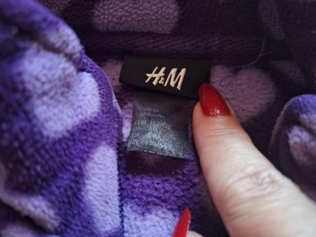Flisová srdiečková mikina na zips 122/128, h&m,128