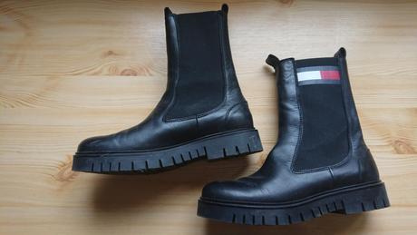 Kožené čižmy tommy hilfiger, tommy hilfiger,39