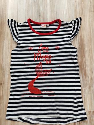 Pásikavé tričko s aplikáciou, 128