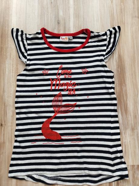 Pásikavé tričko s aplikáciou, 128