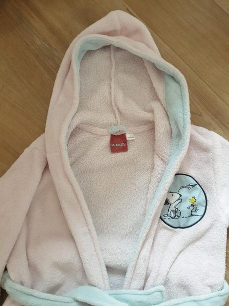 Bledoruzovy plysovy zupan peanuts 122/128, lupilu,122