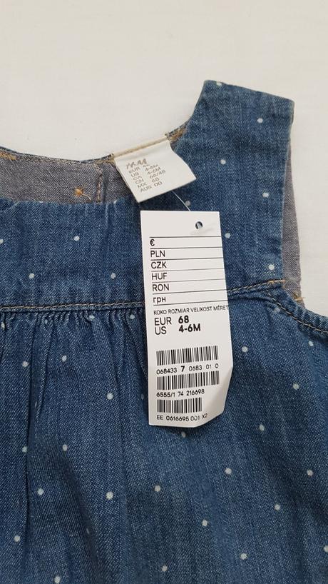 Riflové šaty, h&m,68