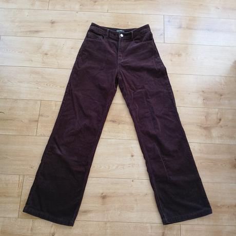 Tmavohnedé bavlnené menčestráky s vysokým pásom, tally weijl,s