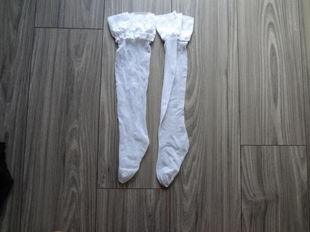 Biele samodržky s čipkou, s