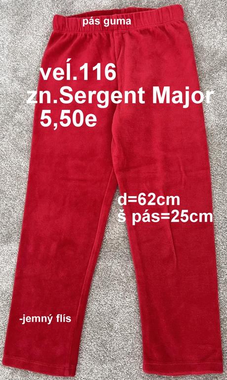 Tepláky veĺ.116, zn. sergent major, sergent major,116