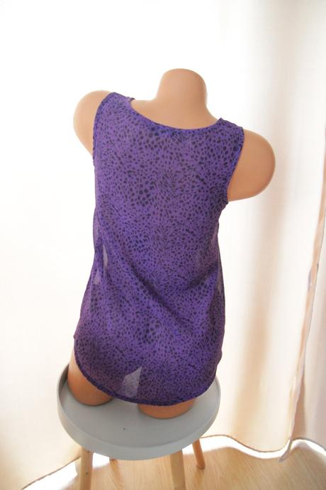 Fialový leo top xs, xs