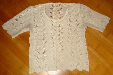 Biele háčkované tričko / top, 38