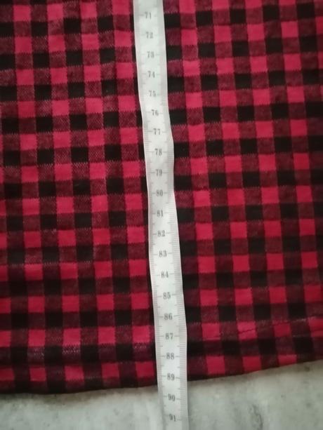 Červené kockované šaty, vl, l