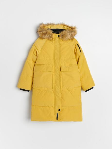 Prešívaná predĺžená bunda s kožušinou reserved, reserved,116 / 122 / 158 / 164