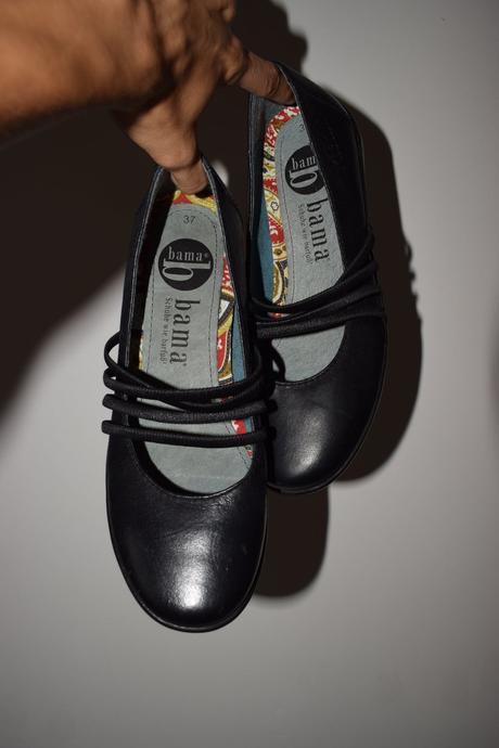 Pohodlné kožené balerínky bama, bama,37