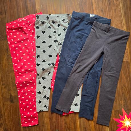 3x leginy a 1x tenké nohavice, h&m,122