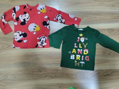 Vánoční trička, h&m,110