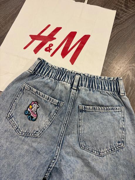 H&m široke dievcenske rifle na 7-8 rokov, h&m,128