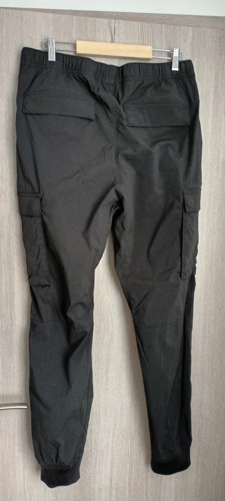 Cierne slim cargo nohavice, h&m,m