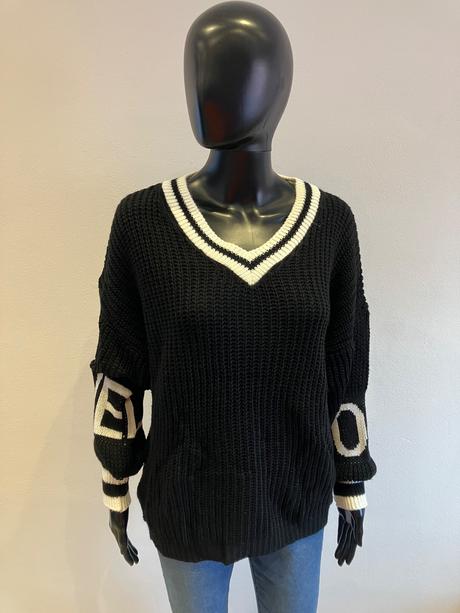 Dámsky sveter bielo-čierny (uni), l / m / s / xl