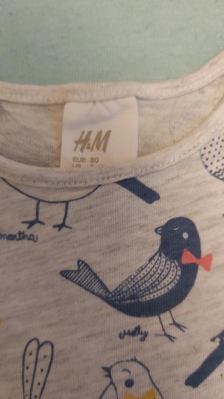 Tričko vtáčiky h&m 80, h&m,80