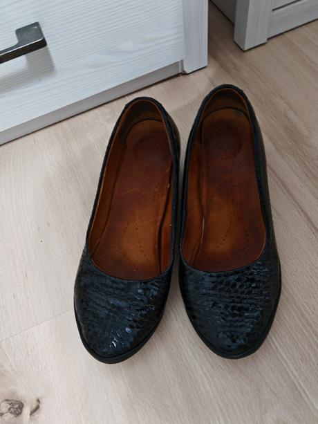 Kožené topánky 38 na klinovom opatku, 38