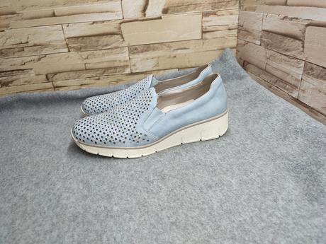 Rieker 38 - dámske svetlomodré našuchovačky, rieker,38