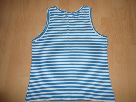 Damske tricko bielo-modry pasik, s