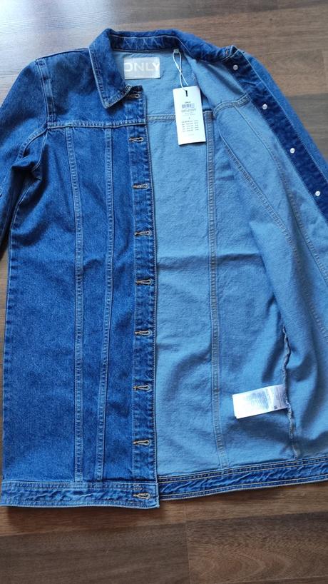 Rifľová bunda dlhá, only,s