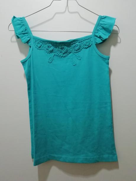 Tyrkysové tielko s kvetmi, m&co,140