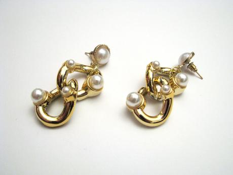 Perleťovo - zlaté náušnice, 
