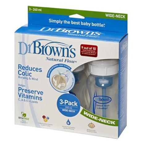 Dr. brown's dojčenská fľaša stand. wide-neck 3x240,