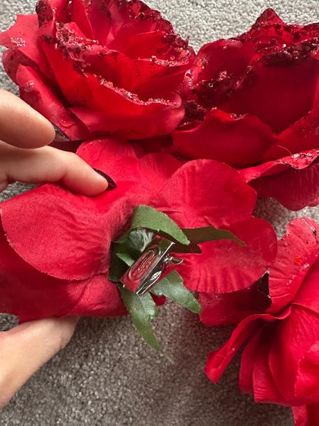 Vianočné ozdoby látkové ruže, 