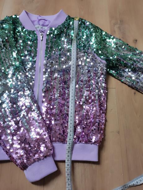 Glitrovana mikino bunda, h&m,134