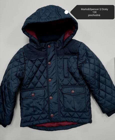 Modrá prechodná prešívaná bunda, marks & spencer,98