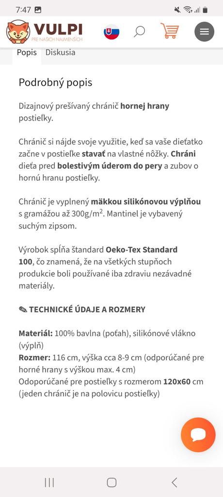 Chránič na posteľ, dĺžka (cm): 120