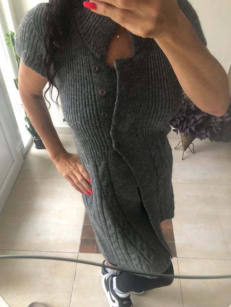 Zara predĺžený pletený svetrík/ vesta m, zara,m