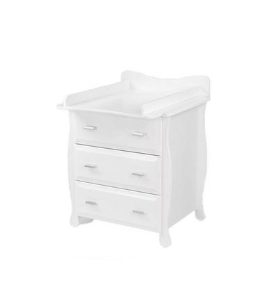 Biela komoda gala s prebaľovacím pultom zľava,