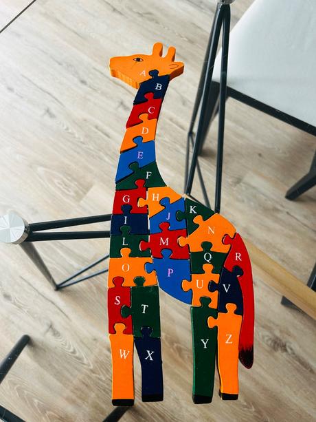 Drevená žirafka skladačka, 