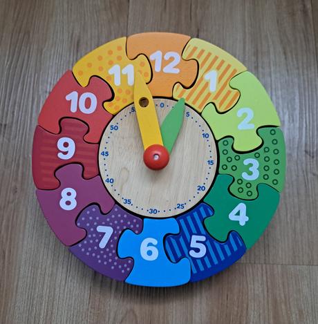 Drevené puzzle goki "hodiny", 
