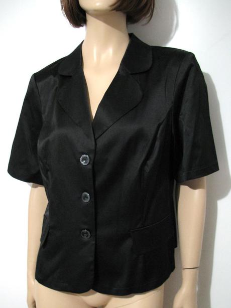 Čierne saténové letné sako, xxl