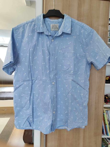 Bledomodrá košeľa s krátkym rukávom, l