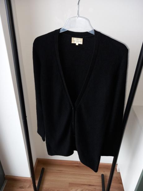 Čierny kašmírový kardigán eric bompard 36/s, s