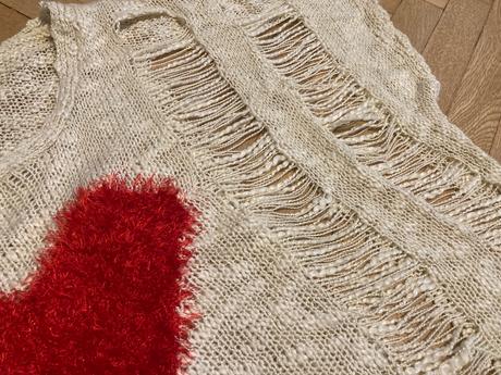 Pončo - aplikácia huňaté srdiečko - uni veľkosť, 