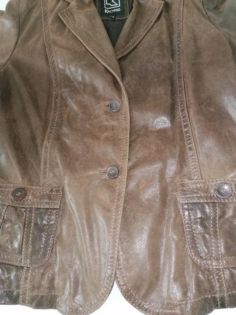 Pravá kožená bunda/sako č. 42, l