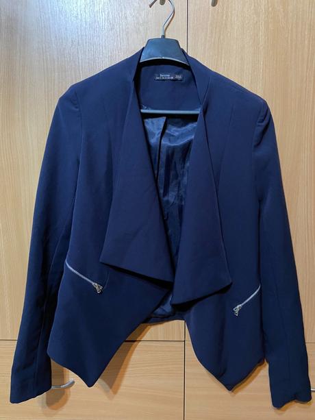 Tmavomodré sako bershka, bershka,s