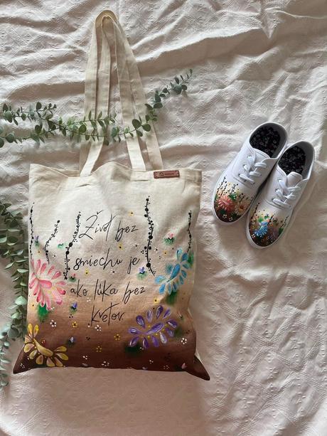 Plátené, ručne maľované tašky, 