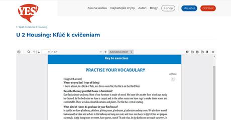 Prístupový kód k online učebnici yes  úroveň b1, 