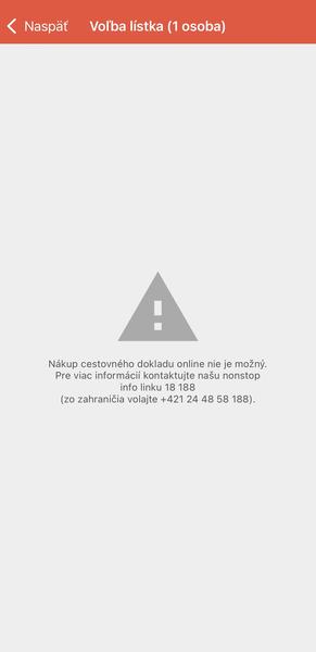 Má online nákup lístkov na vlak poruchu?