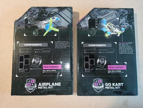 Science squad - airplane / go cart metal kit,