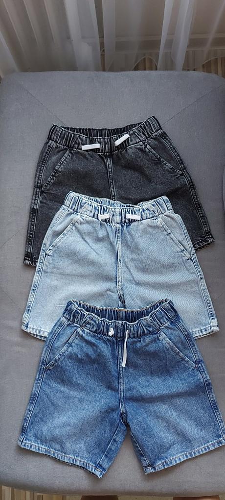 Trojbalenie džínsových šortiek, h&m,110