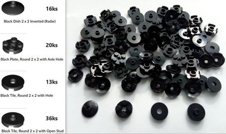 Lego, originálne sady dielov, čierne, 