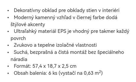 Polystyrenovy obklad čierny, 